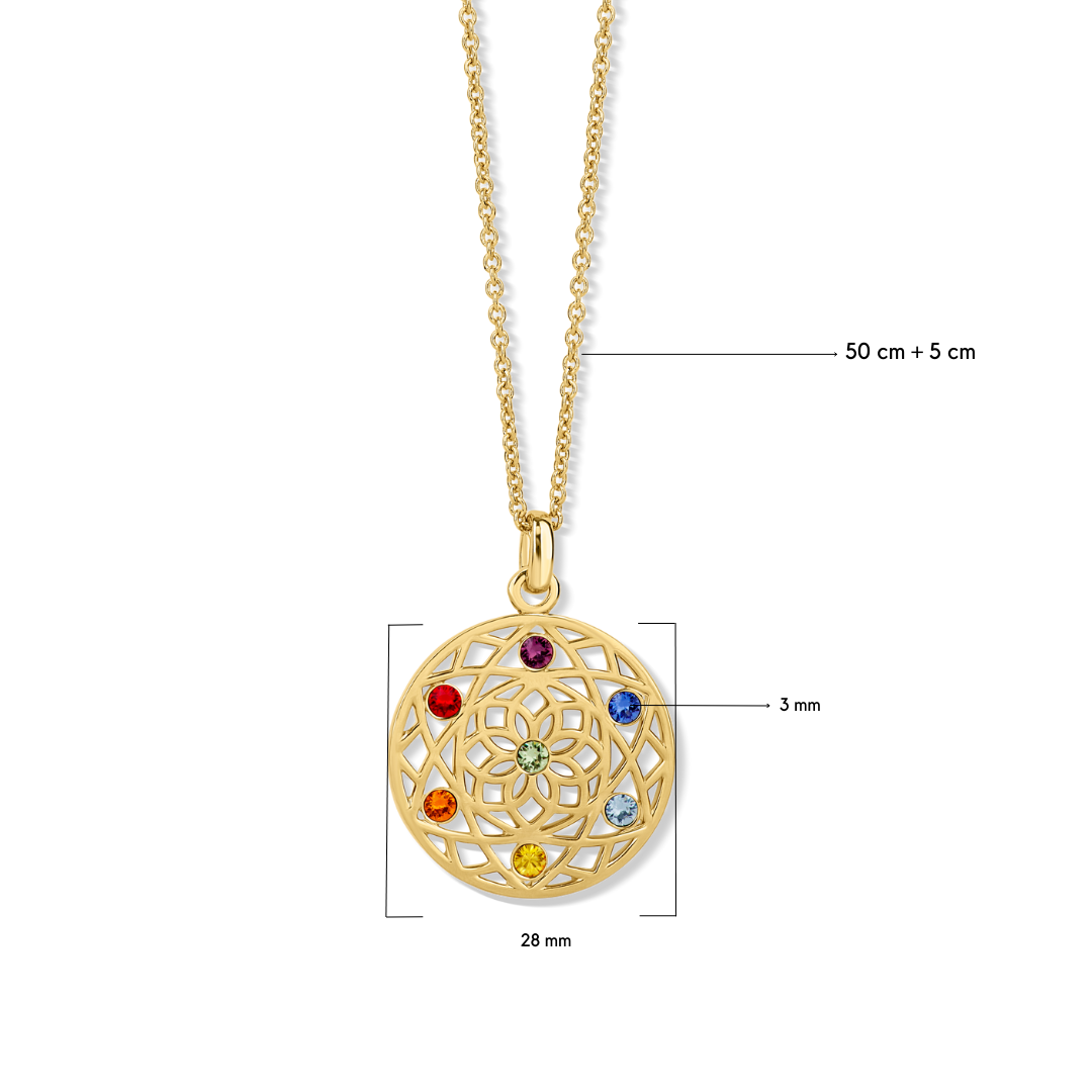 Chakra Flower pendant with chain