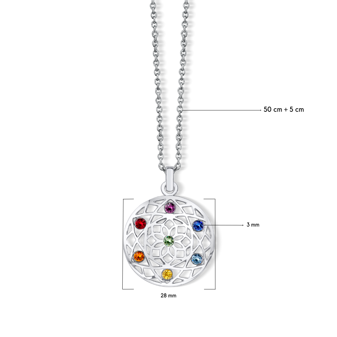 Chakra Flower pendant with chain