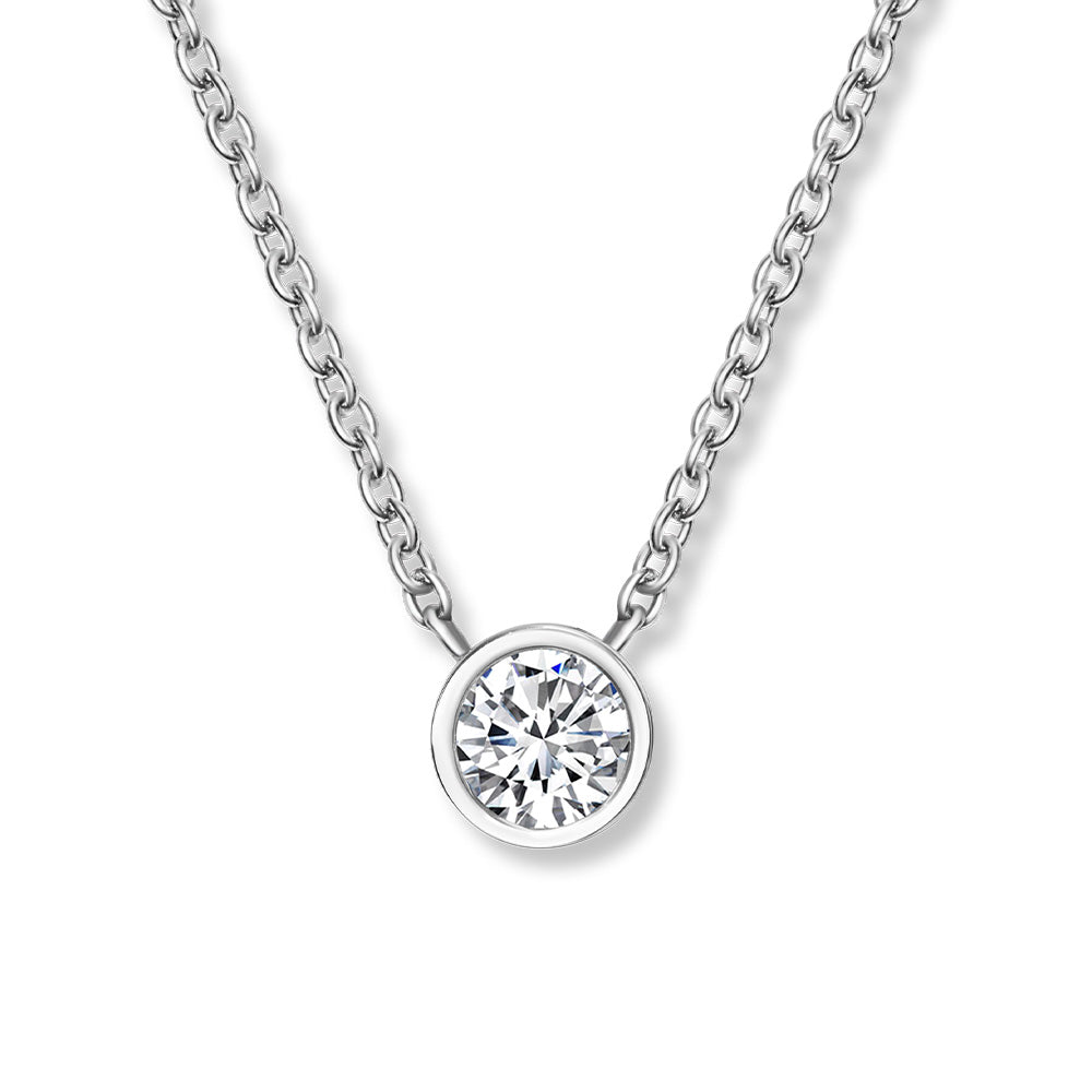 Solitaire crystal pendant with chain