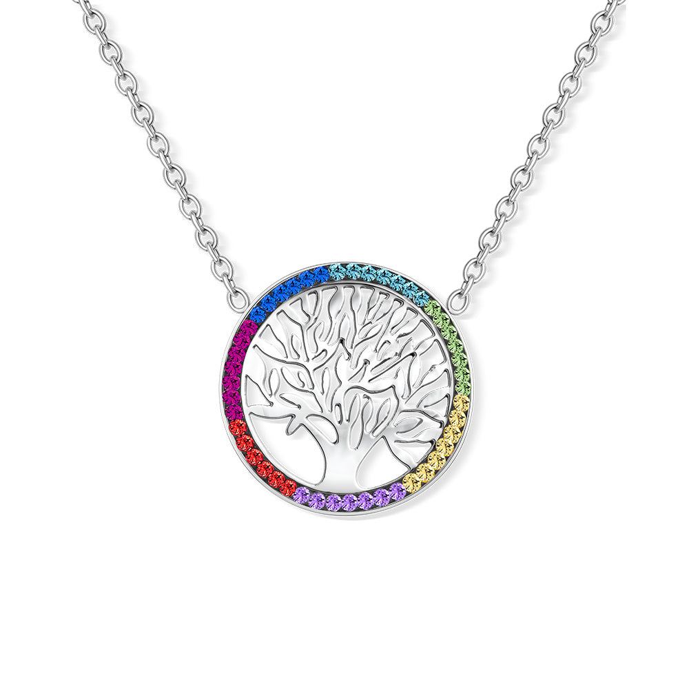 Chakra tree of life pendant