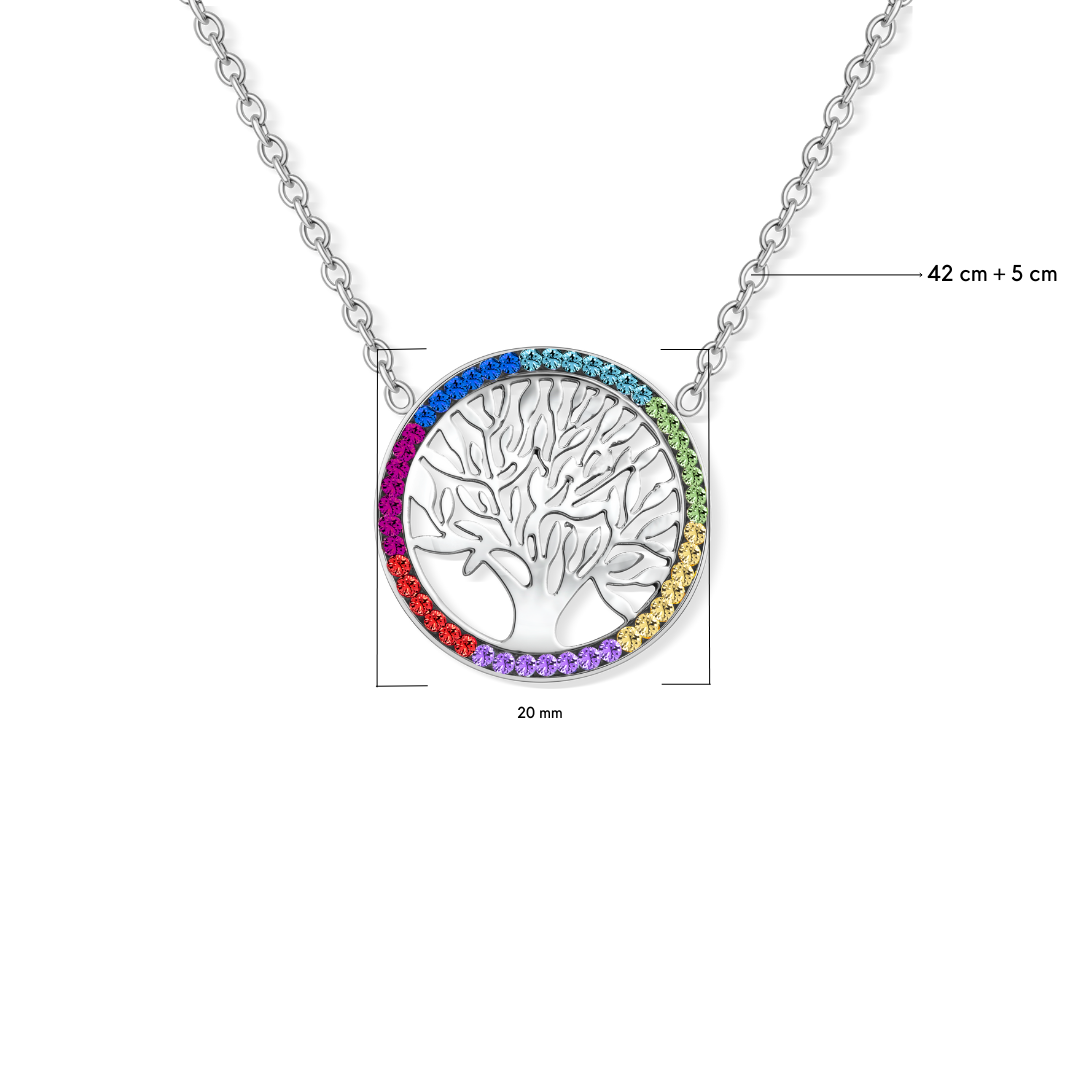 Chakra tree of life pendant