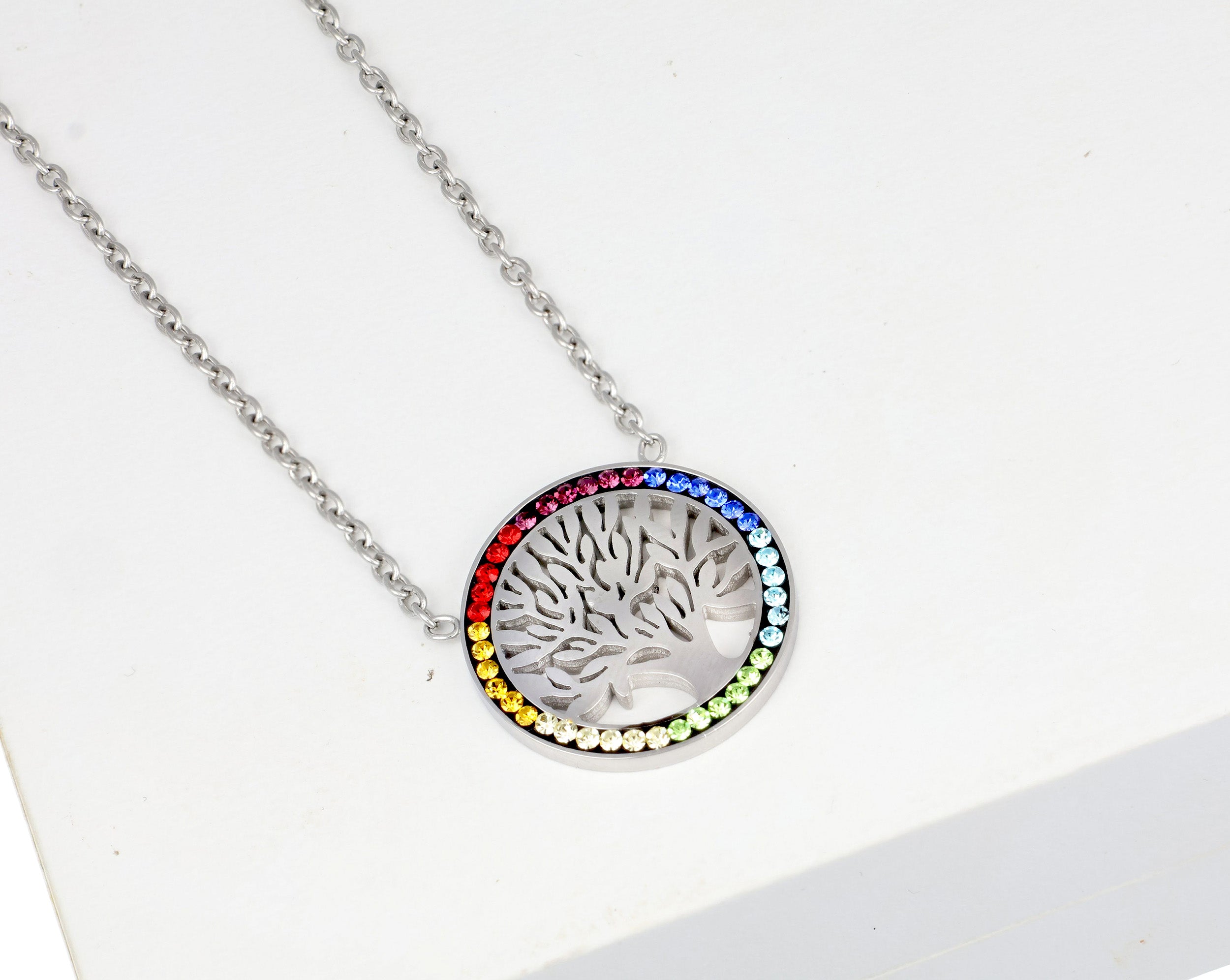 Chakra tree of life pendant