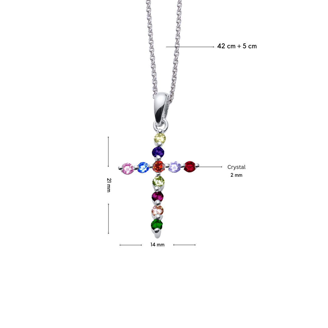 Cross multi silver pendant