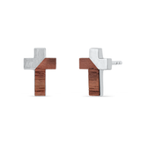 Wooden cross earrings