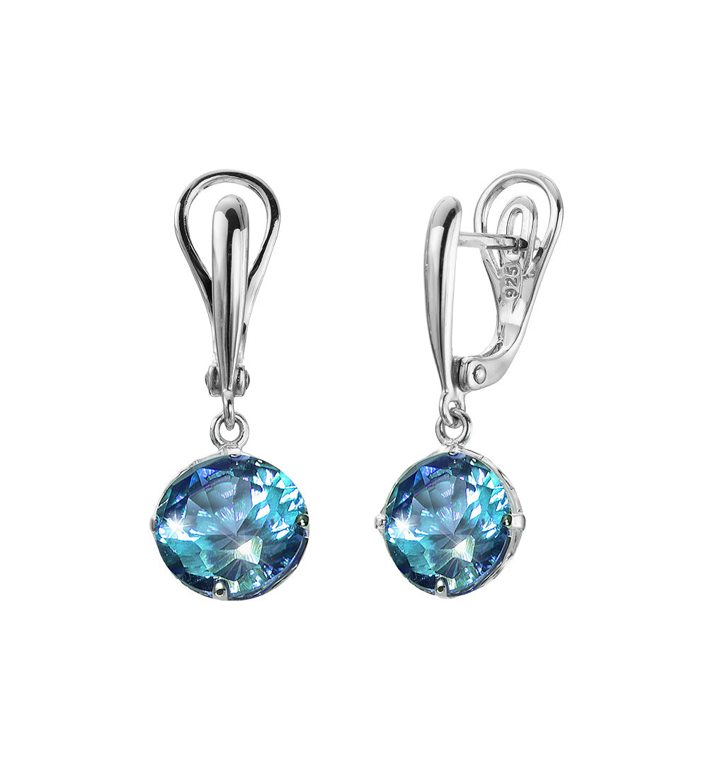 Pendientes de plata brillante omega