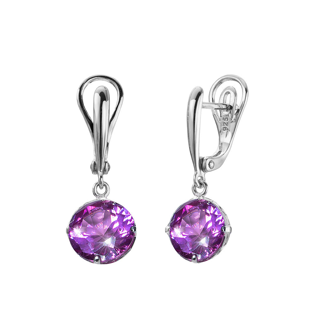 Pendientes de plata brillante omega