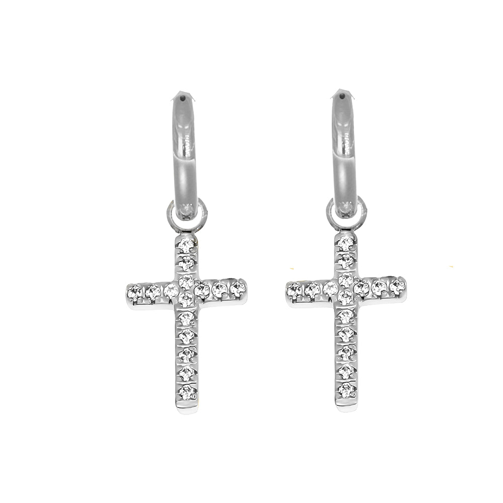 Crosses hoop earrings