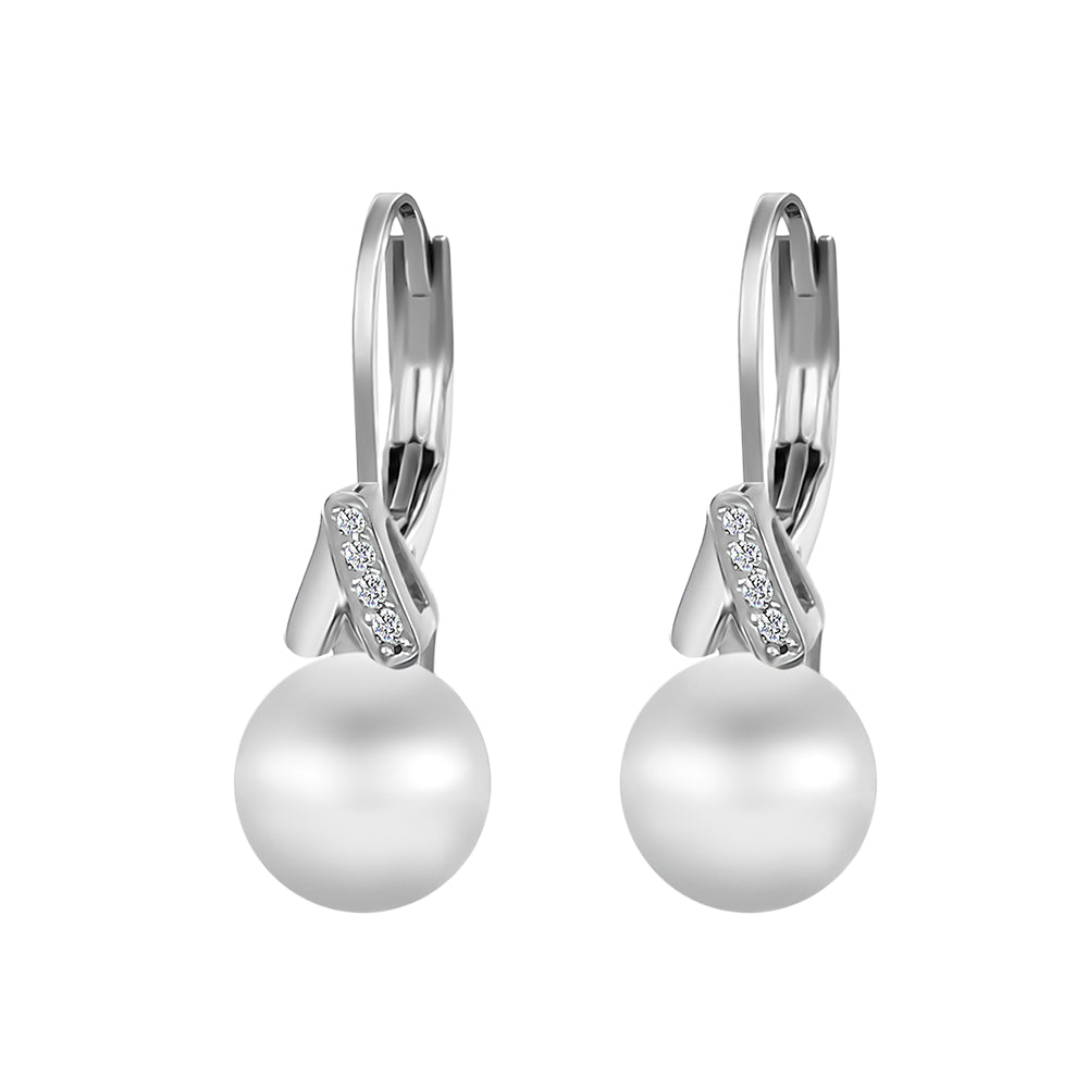 Fine pearl silver earrings