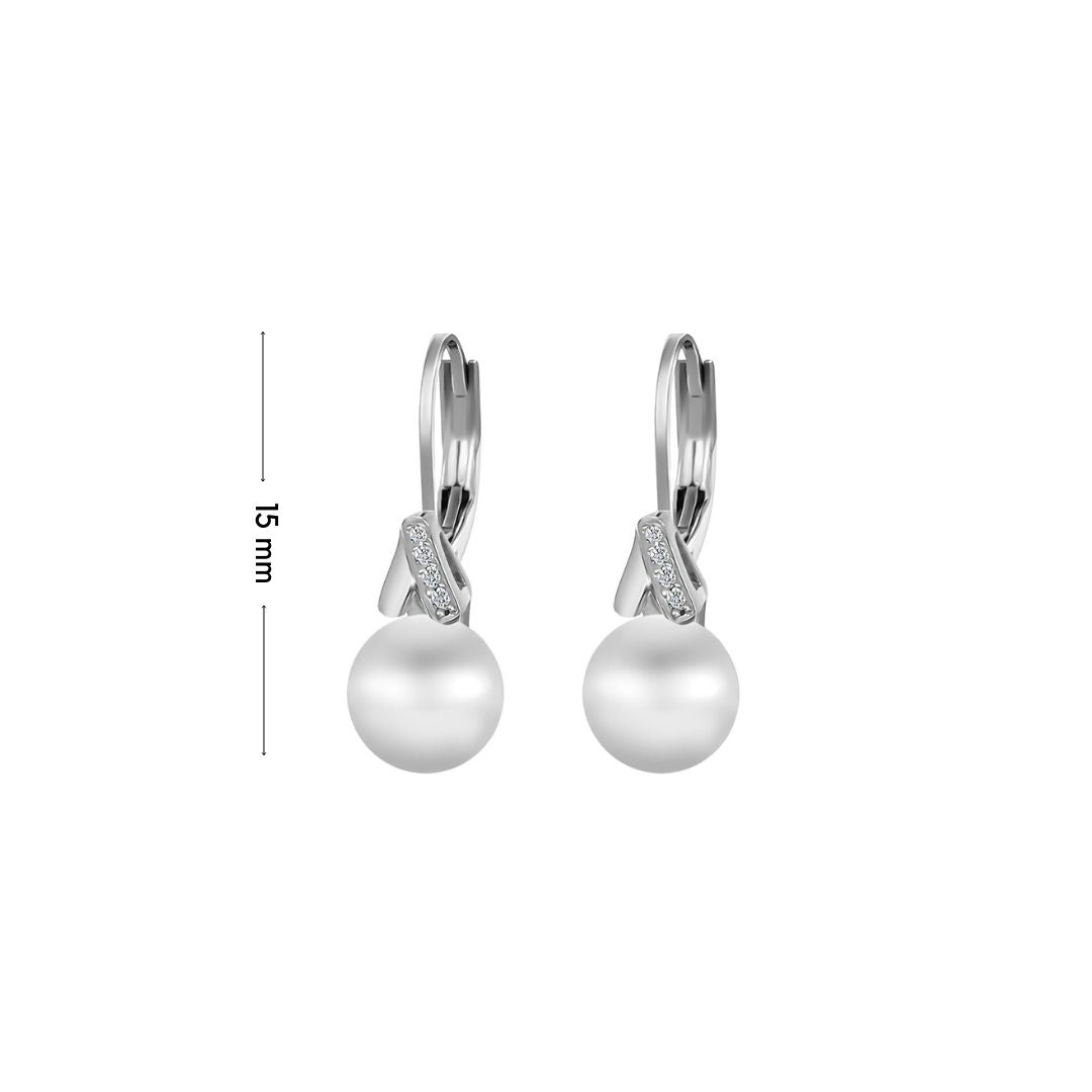 Fine pearl silver earrings