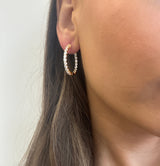 Tennis hoop earrings