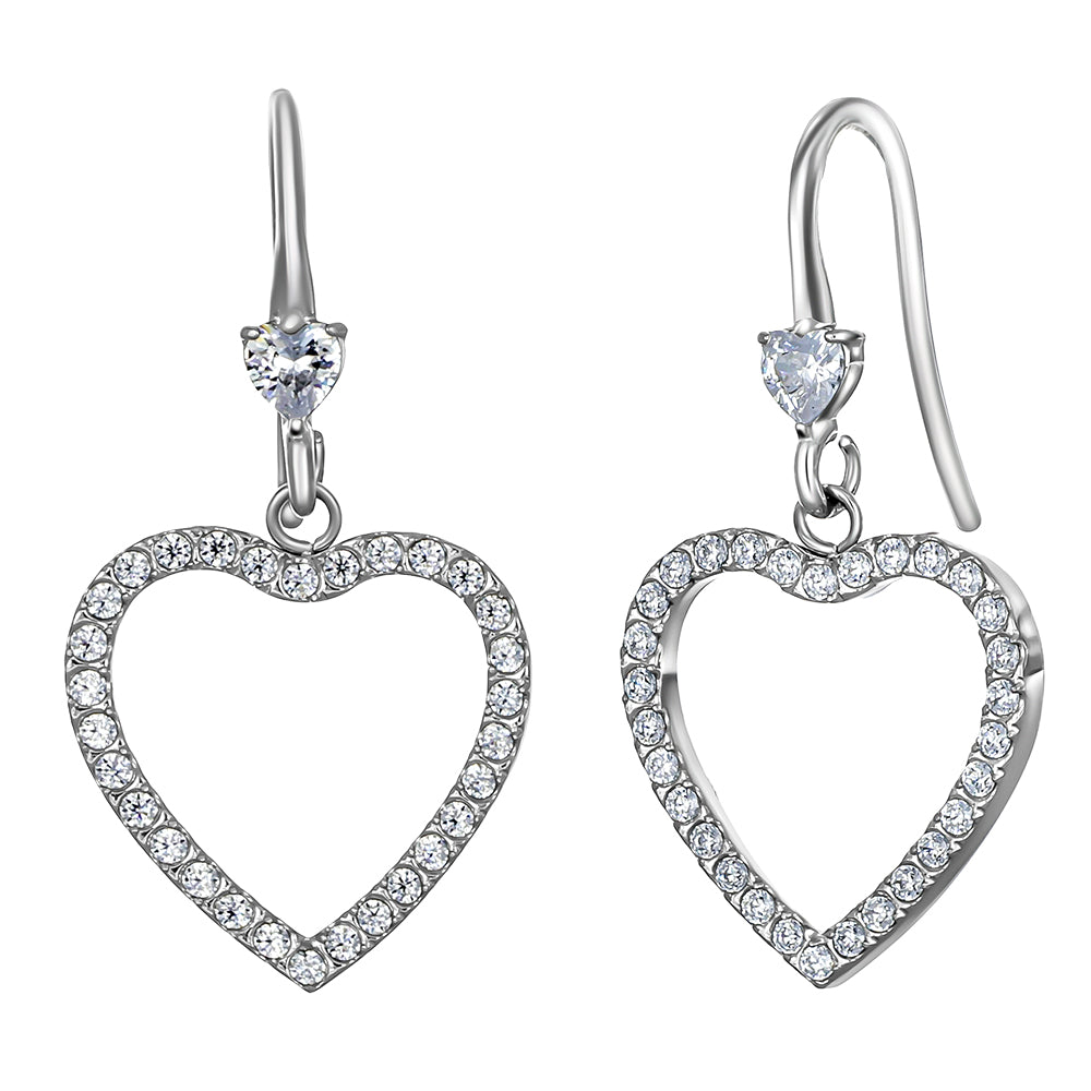 brill heart earrings