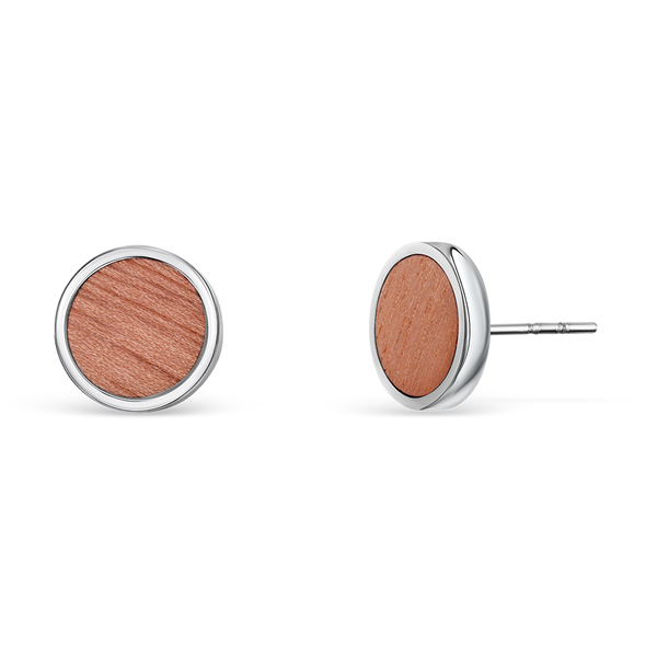 Wood circle earrings