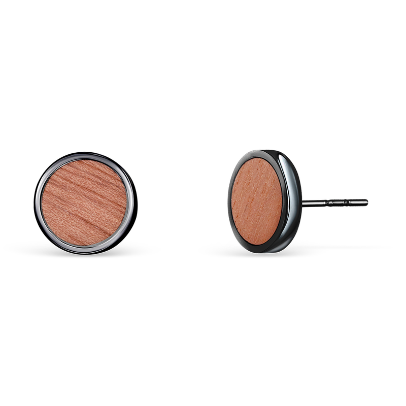 Wood circle earrings