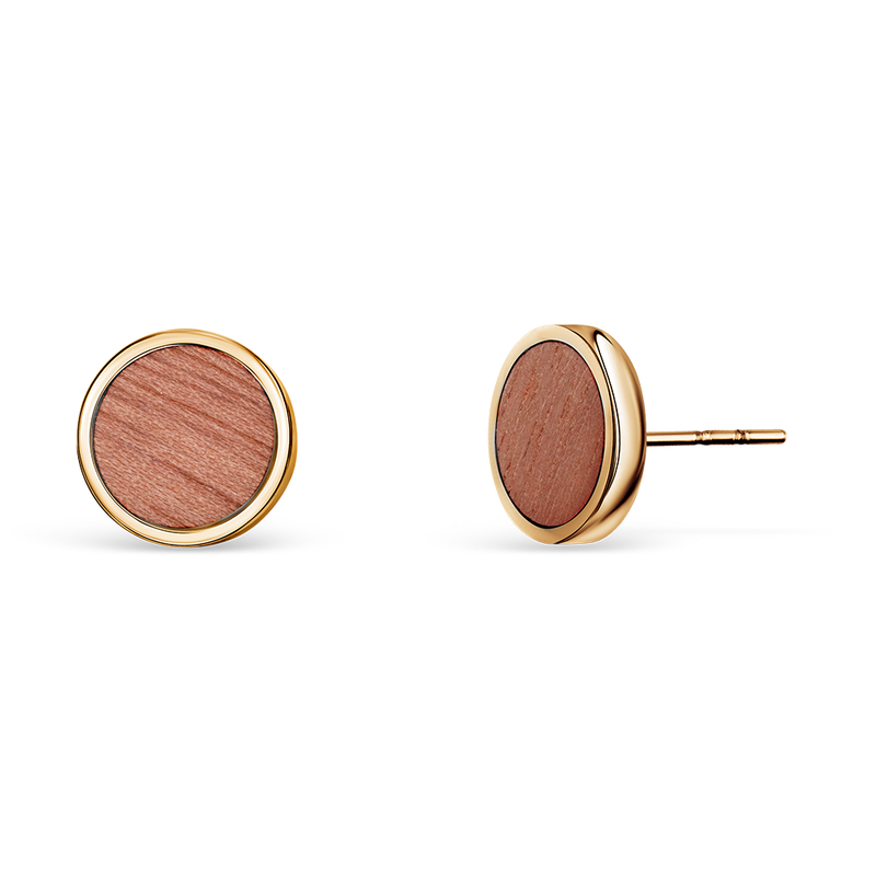 Wood circle earrings