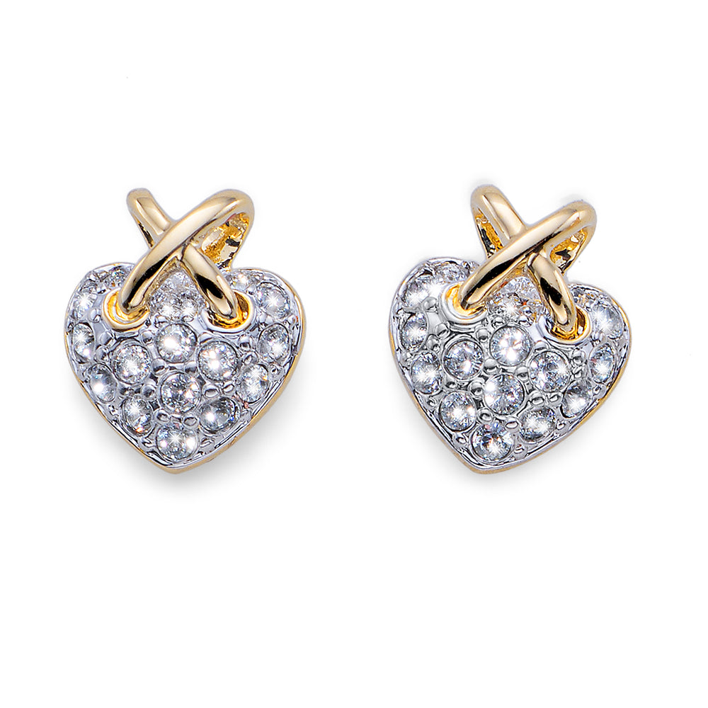 Two Tone Heart Earrings