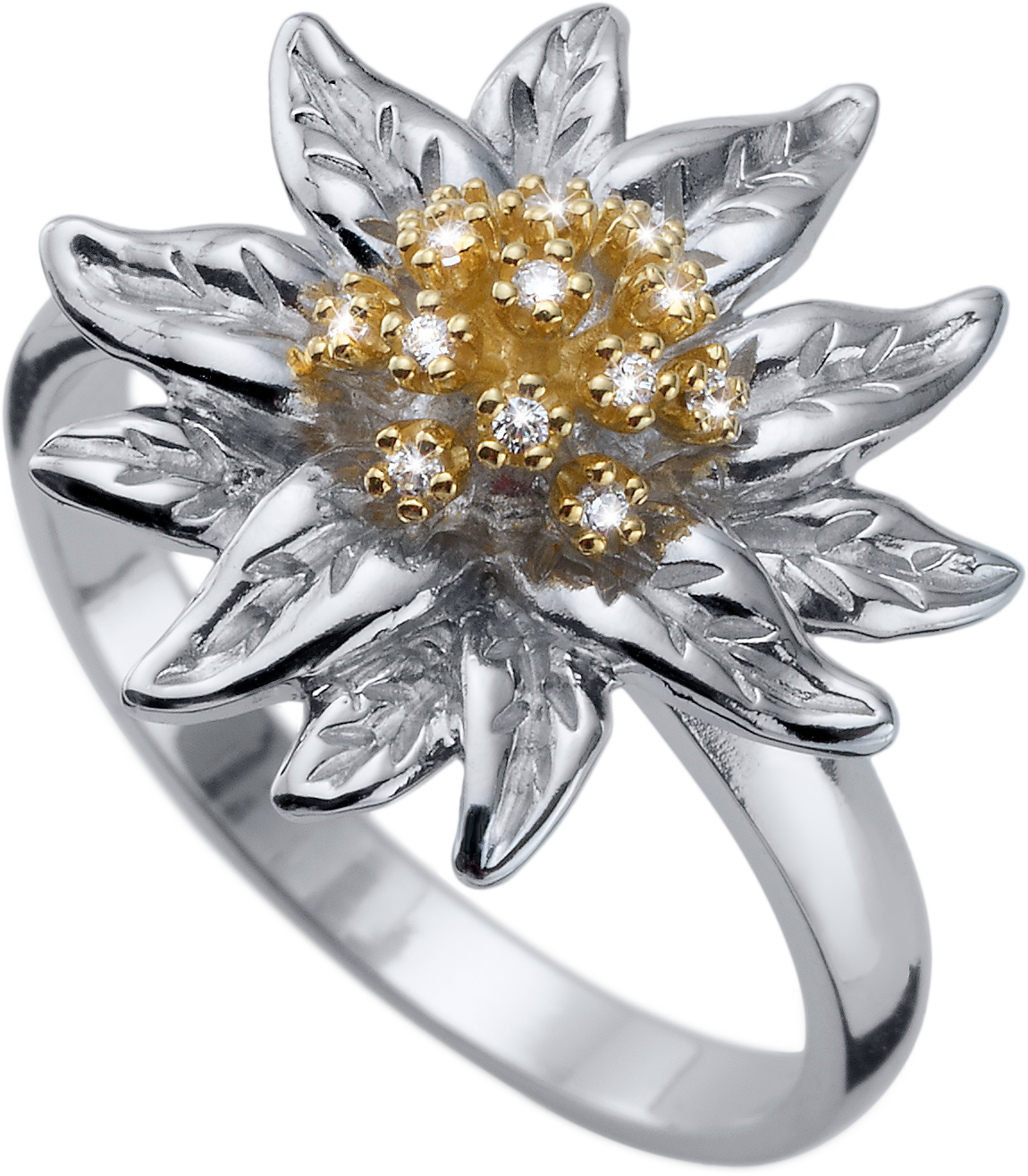 Argento Esclusivo anello Edelweiss